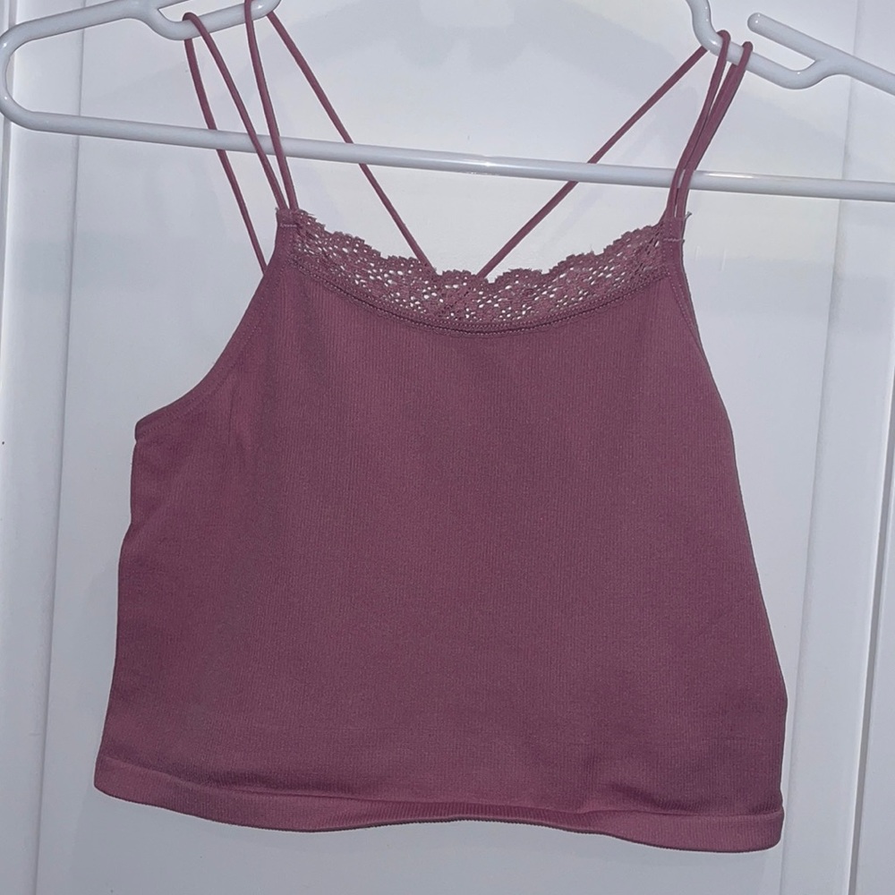 Cute soft pink comfy cropped tank top